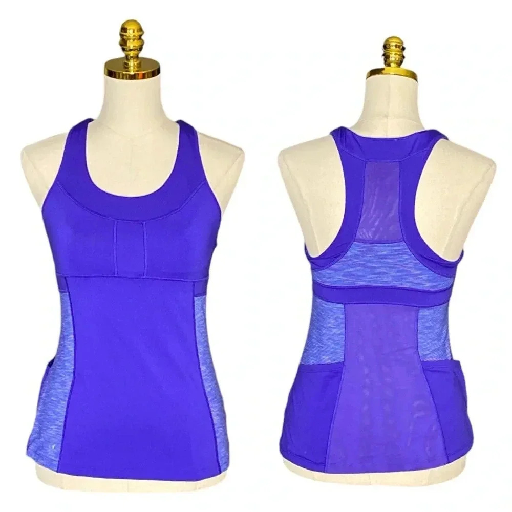 ATHLETA | PR Tennis Racerback Support Tank, Purple Size Small